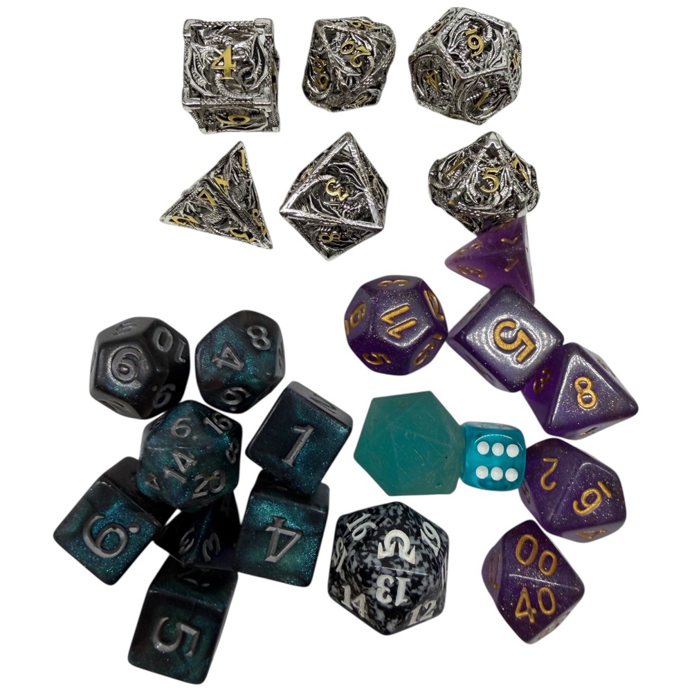 Unique Metal Dragon Dice Set for Tabletop RPG Games Dungeons and Dragons Gift